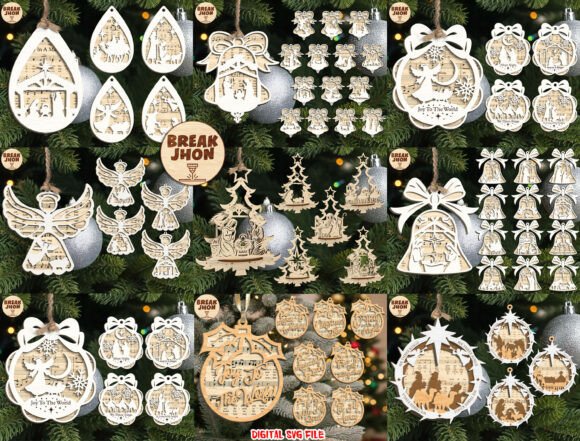 Download Nativity &amp; Angel Ornament Bundle SVG - Bundle Collection