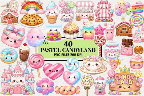 Download Kawaii Pastel Candyland Clipart Bundle - Bundle Collection