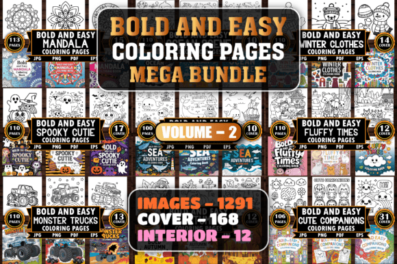 Download 1291 Bold and Easy Coloring Pages Bundle - Bundle Collection