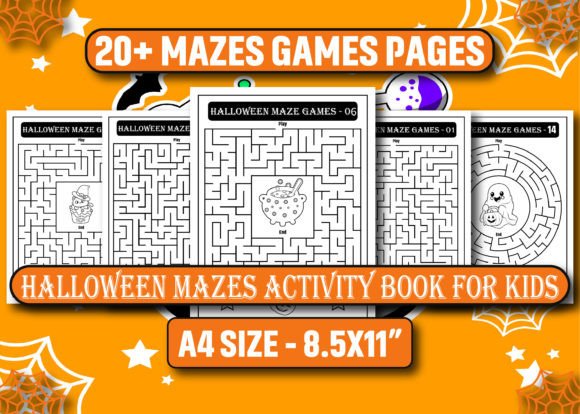 Download Halloween Mazes Activity Book for Kids - Mazes activity book Collection