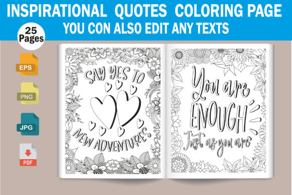 Download Inspirational Quotes Coloring Book Pages - Quotes Collection