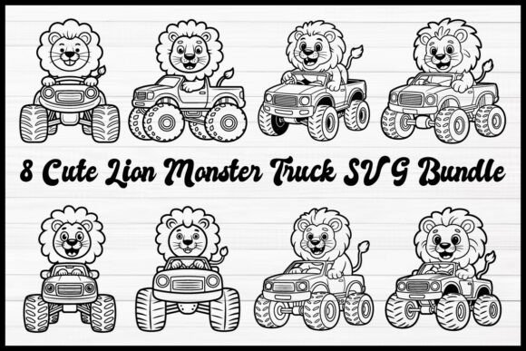 Download Cute Lion Monster Truck SVG Bundle - Bundle Collection