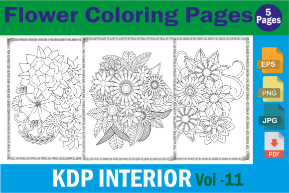 Download Floral Coloring Pages KDP ( Vol - 11 ) - Premium Resources