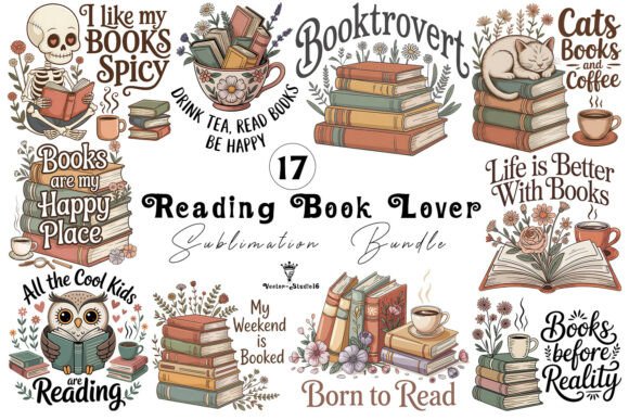 Download Reading Book Lover Sublimation Bundle - Bundle Collection