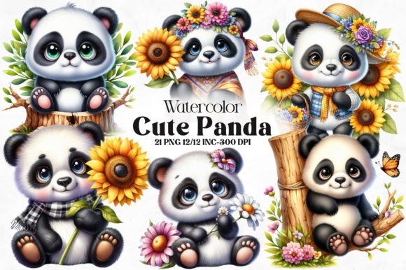 Download Cute Panda Clipart Bundle - Bundle Collection