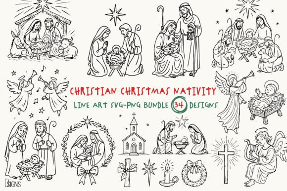 Download Christian Christmas Nativity SVG Bundle - Bundle Collection