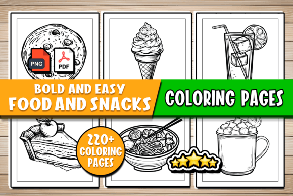 Download Food and Snacks Coloring Pages Bundle - Bundle Collection