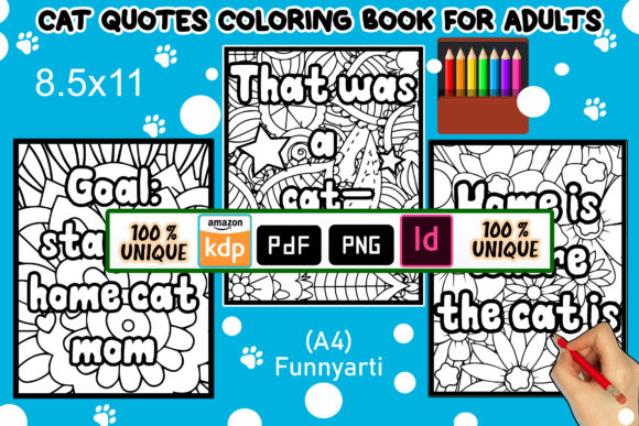 Download Cat Quotes Coloring Book for Adults - Quotes Collection