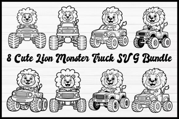 Download Cute Lion Monster Truck SVG Bundle - Bundle Collection