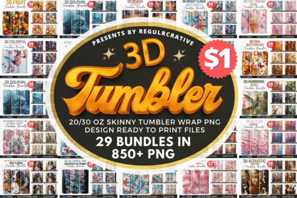 Download 3D Tumblers Wraps Mega Bundle - Bundle Collection