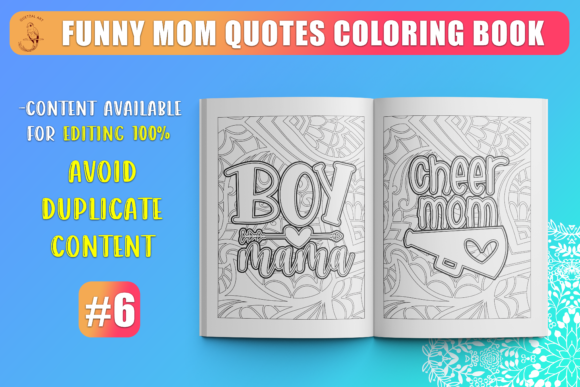 Download Funny Mom Quotes Coloring Book KDP SVG - Quotes Collection