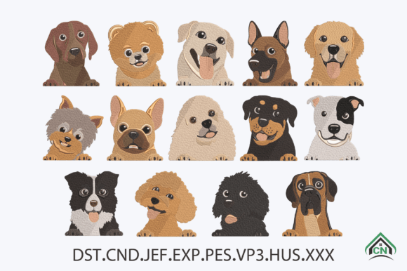Download Cute Dog Faces Embroidery Bundle - Bundle Collection