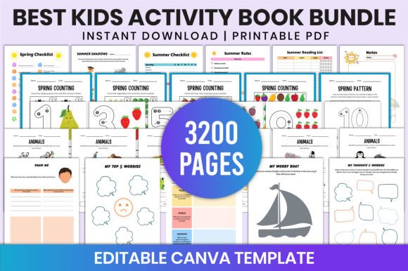 Download Best Kids Activity Book Bundle for Canva - Bundle Collection