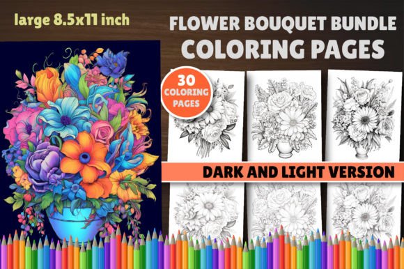 Download Flower Bouquet Bundle Coloring Book - Bundle Collection