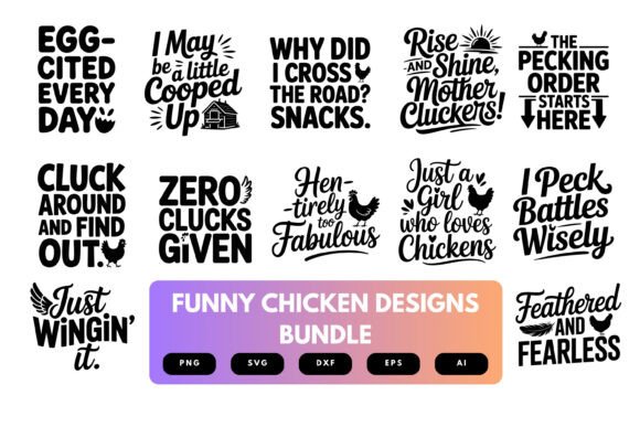 Download Funny Chicken SVG Bundle - Bundle Collection