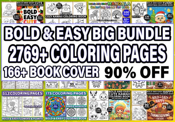 Download Bold and Easy Bundle Coloring Book Pages - Bundle Collection