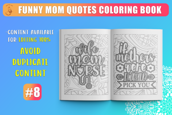Download Funny Mom Quotes Coloring Book KDP SVG - Quotes Collection