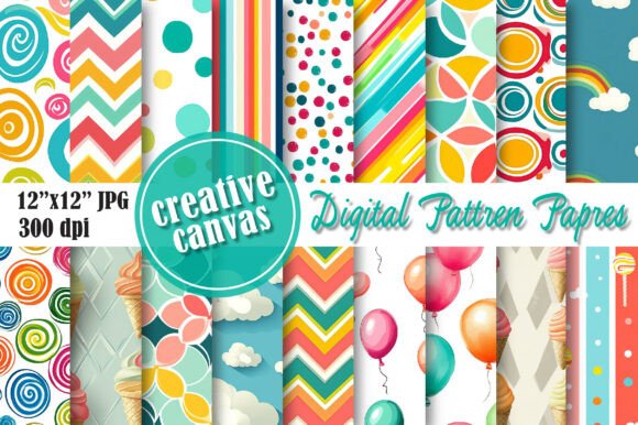 Download Cute Retro Digital Paper Bundle - Bundle Collection